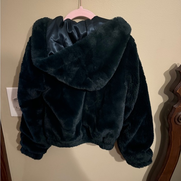JOU JOU - Dark teal Girls Faux Fur Jacket |Size 8| - Picture 2 of 3
